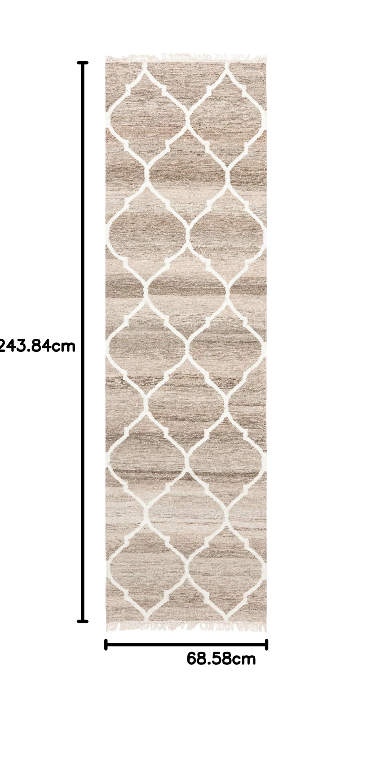 SAFAVIEH Tapis Boho Pour Salon, Salle à Manger, Chambre à Coucher - Natural Kilim Collection, Tapis à Poil Court, Marron Et Ivoire, 69 X 183 Cm