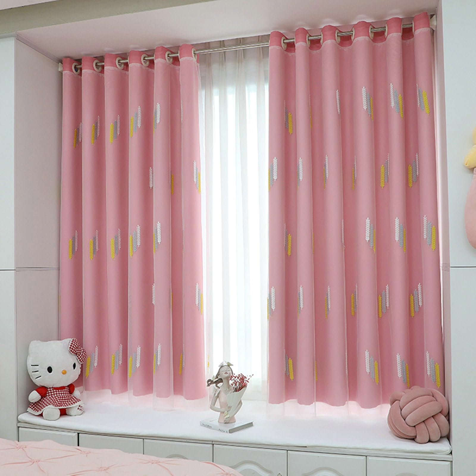 Rideaux occultants thermiques en tissu brodé pour bloquer la lumière