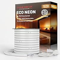Vista 40 de Shine Decor Tira de luces LED de cuerda AC 120V, tira de neón eco sin puntos de 120LEDs/M, conectable y cortable, ETL IP65 impermeable y resistente