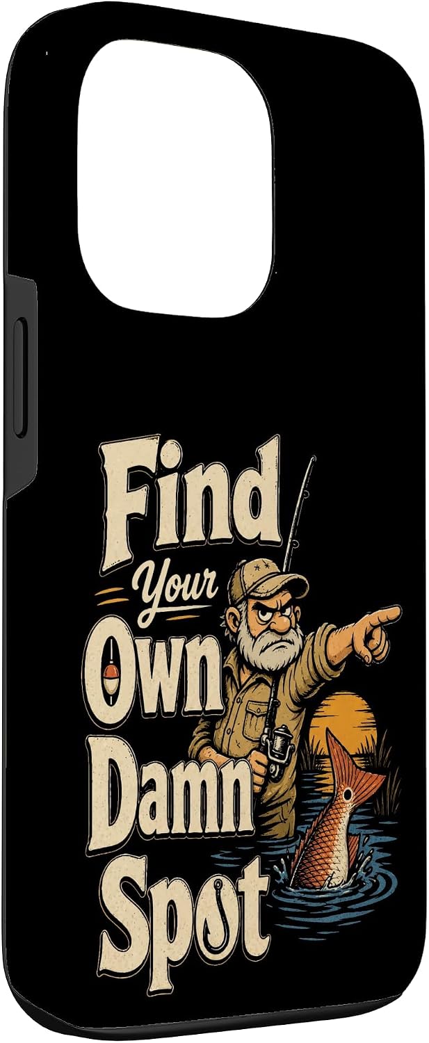 Fishing Find Your Own Spot Funny Redfish Angler Gift Case for iPhone 13 Pro image 3