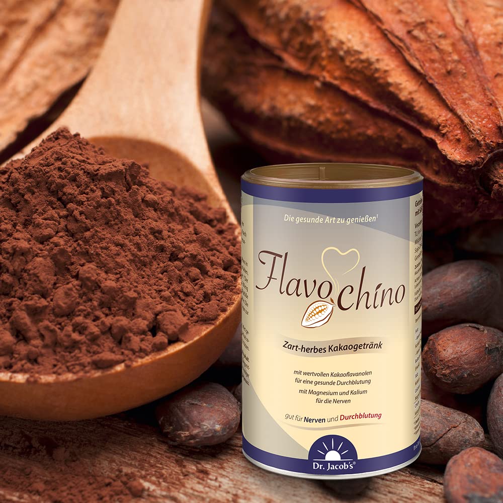 Dr. Jacob's Flavochino puszka 450 g delikatny napój kakaowy z lawanolami kakaowymi z minerałami bez dodatku cukru