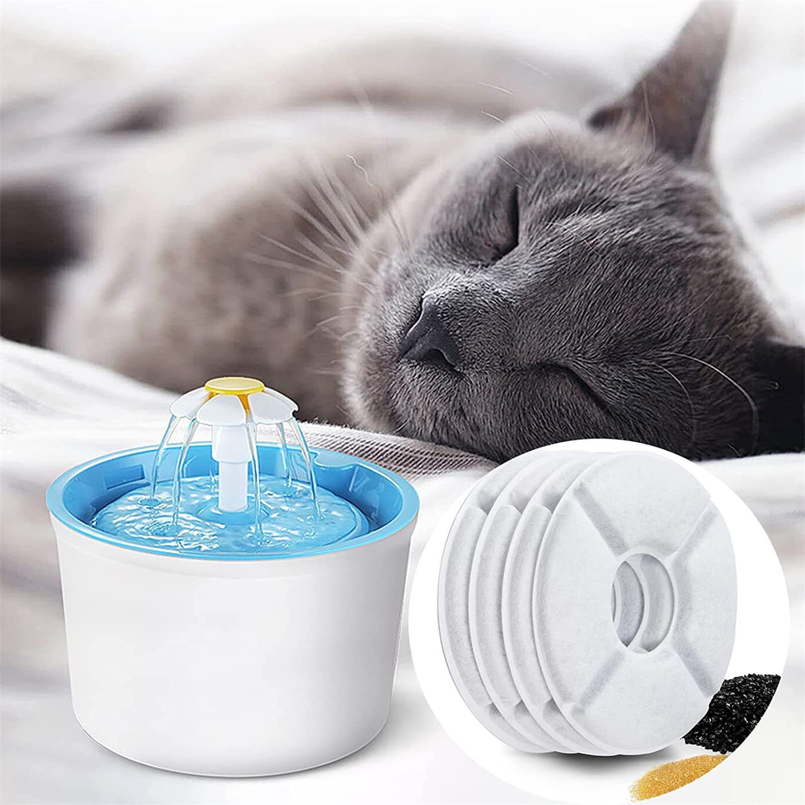 Hantoc Pack Of 12 Replacement Filters For Drinking Fountain, Cat