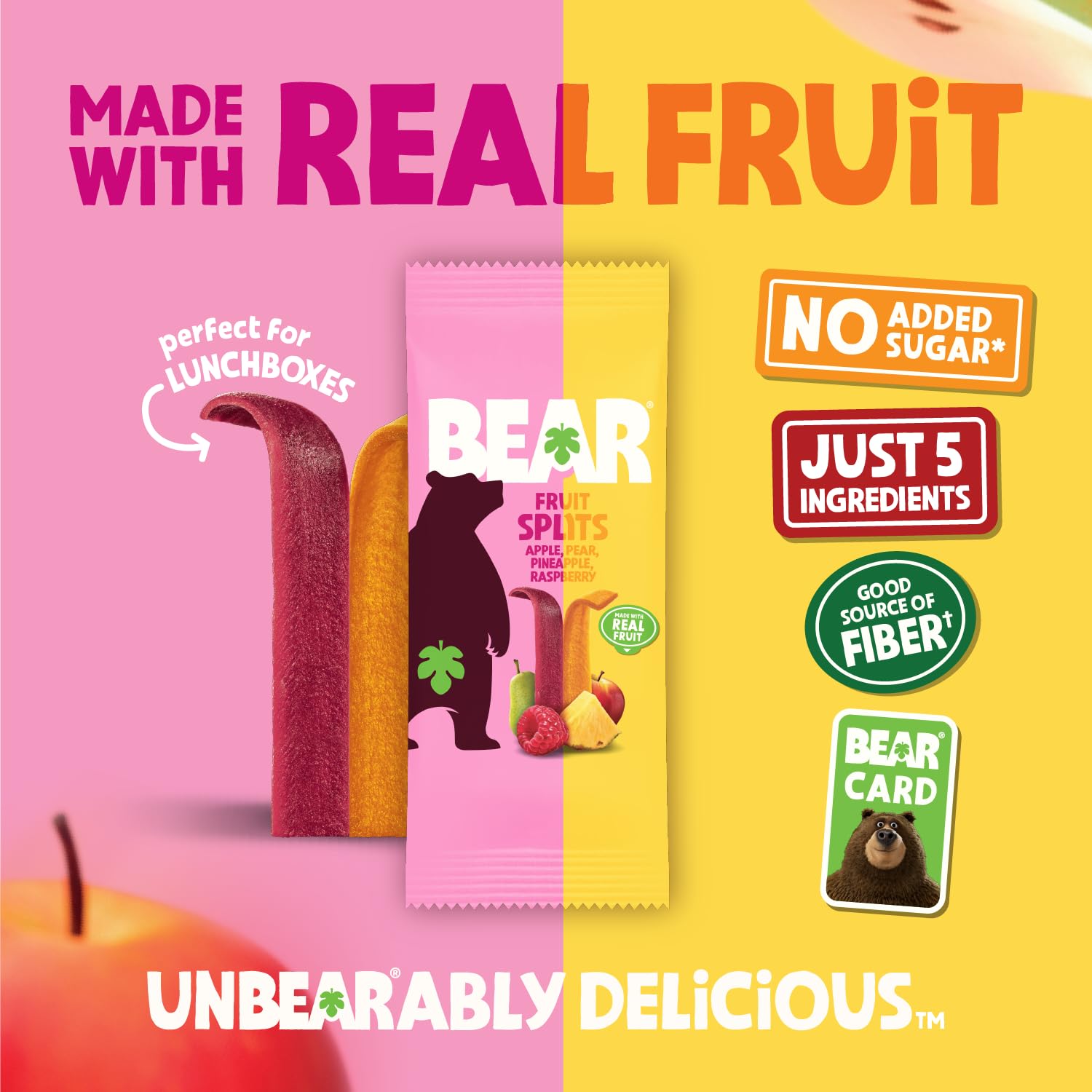 BEAR Fruit Splits Raspberry Pineapple 5 Count, 3.5 Ounce thumbnail 2