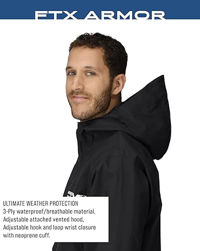 Vista 12 de FROGG TOGGS Chaqueta impermeable para hombre FTX Armor Premium, chaqueta de pescadores Kryptek Typhon.