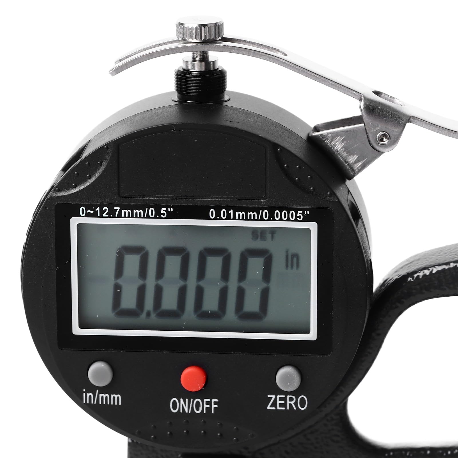 Misuratore di Spessore Digitale, Alta Precisione 0-12,7mm, Azzeramento Automatico, Memoria Dati, Portatile IP54, Lega di Alluminio
