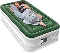 Zearna Twin Air Mattress with Built-in Pump - 18" Quick Inflate in 2 Mins, 550lbs Support, Double Chamber for Camping, Guests, Travel