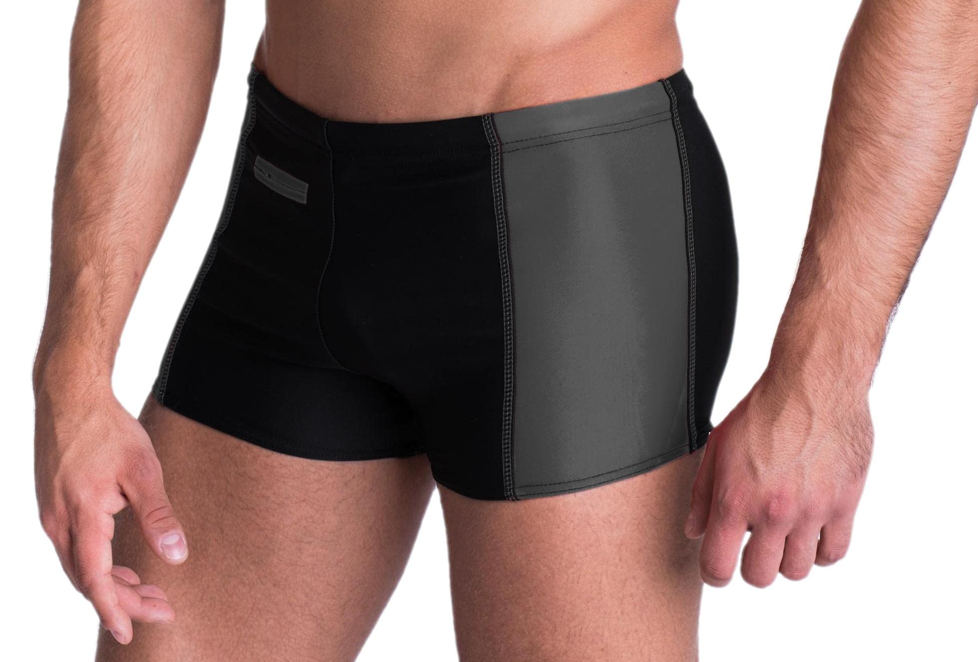 Aquarti Maillot de Bain pour Homme Boxer de Piscine avec Poche Zippe Grande Taille