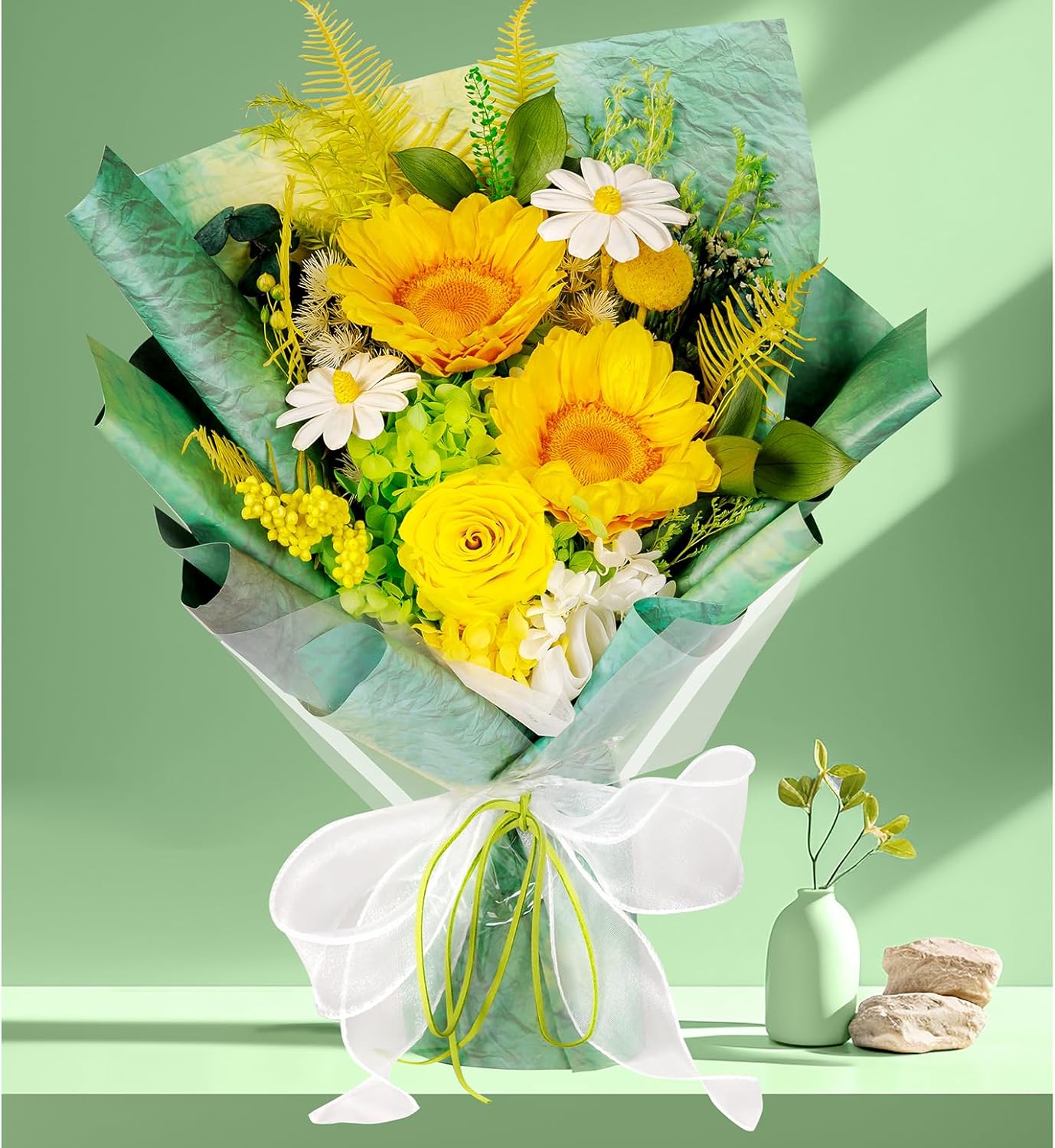 Preserved Flowers Yellow Gifts for Women, Flower for Delivery, Preserved Sunflower Bouquets, Birthday Gifts for Grandma, Mothers Day Flowers for Wife - Image 2