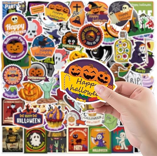 Miniatura 4 de Calcomanías de Halloween para niños, 100 calcomanías de vinilo para decoración de Halloween, manualidades de Halloween, regalos de fiesta para