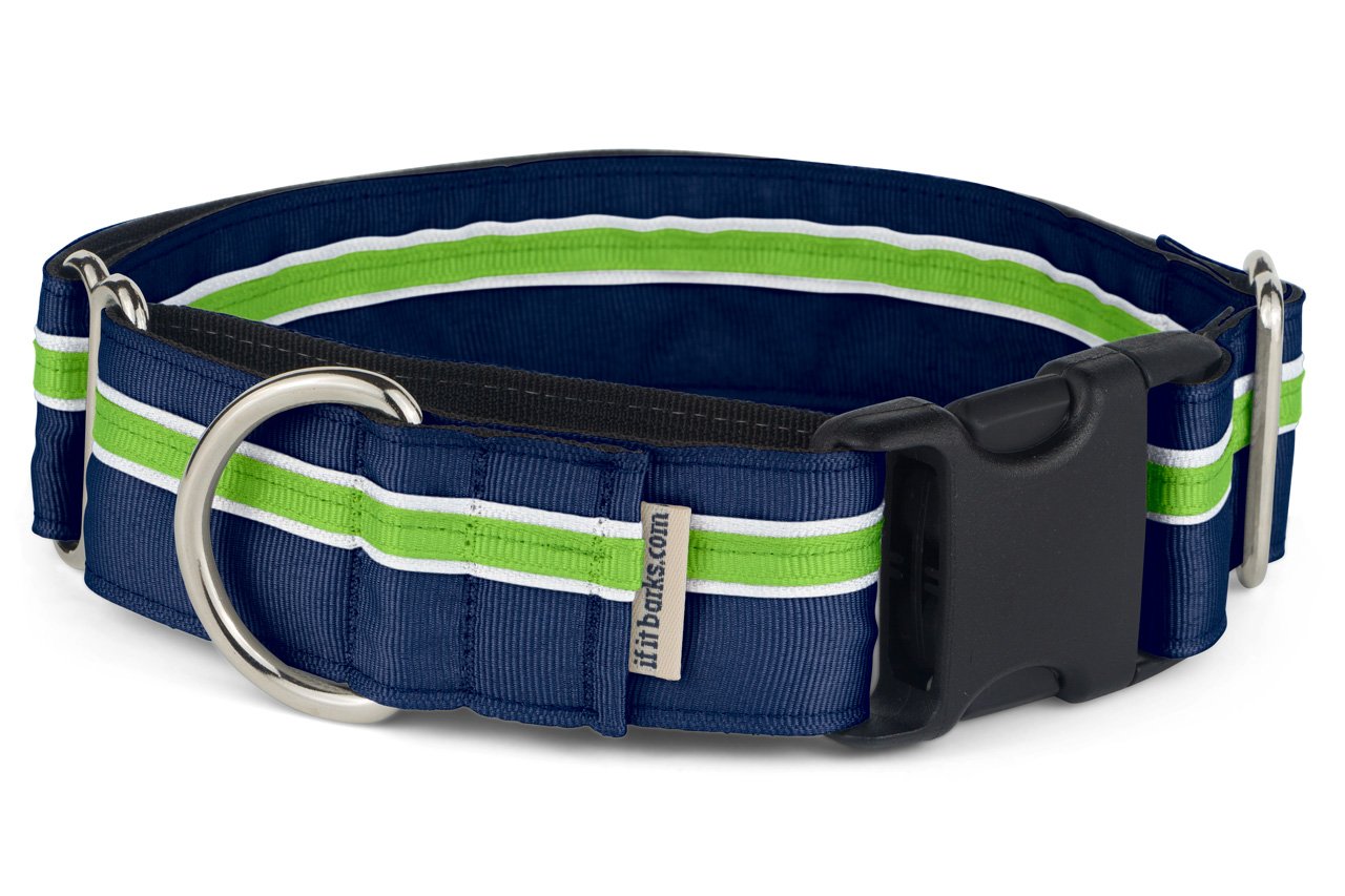 If It Barks - 1.5" Martingale Collar for Dogs - Quick Snap Release Buckle - Adjustable - Nylon - Strong and Comfy - Ideal for Training - Made in USA -