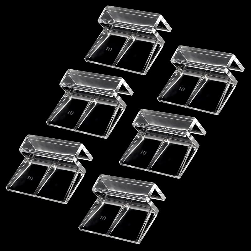 Clips para Tampa de Aquário em PVC Transparente Sliverdew para Vidro de 9 a 10 mm, 6 Unidades