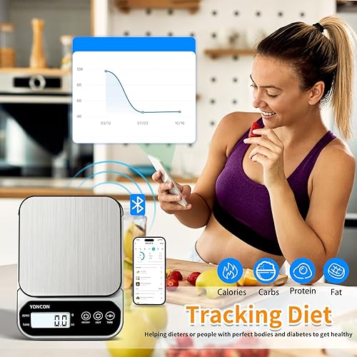 Miniatura 2 de Báscula digital inteligente de alimentos gramos y onzas, báscula de cocina de 6.6 lbs0.00 oz para pérdida de peso, cocinar, hornear, súper precisa,