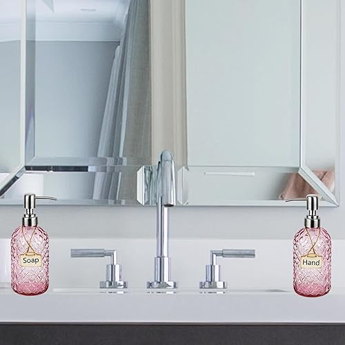 Miniatura 2 de Dispensador de jabón de 16 onzas con bomba de acero inoxidable 304, dispensador de jabón de cocina, baño, dispensador de jabón de vidrio líquido