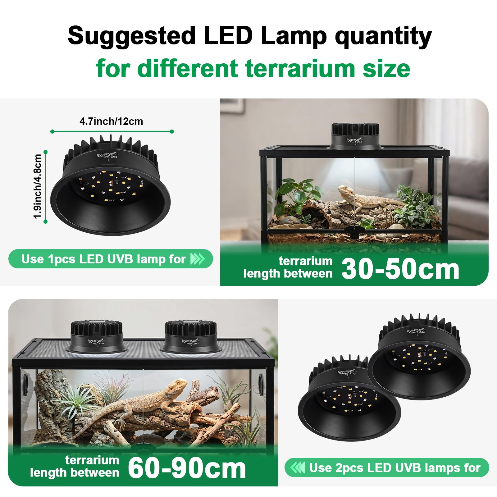 Lampada LED UVB per rettili foresta ＆ deserti 5W dimmerabile UVB con timer | Luminosità regolabile UVB, lampada a LED a risparmio energetico, lampada per rettili e anfibi, tartarughe e barbute