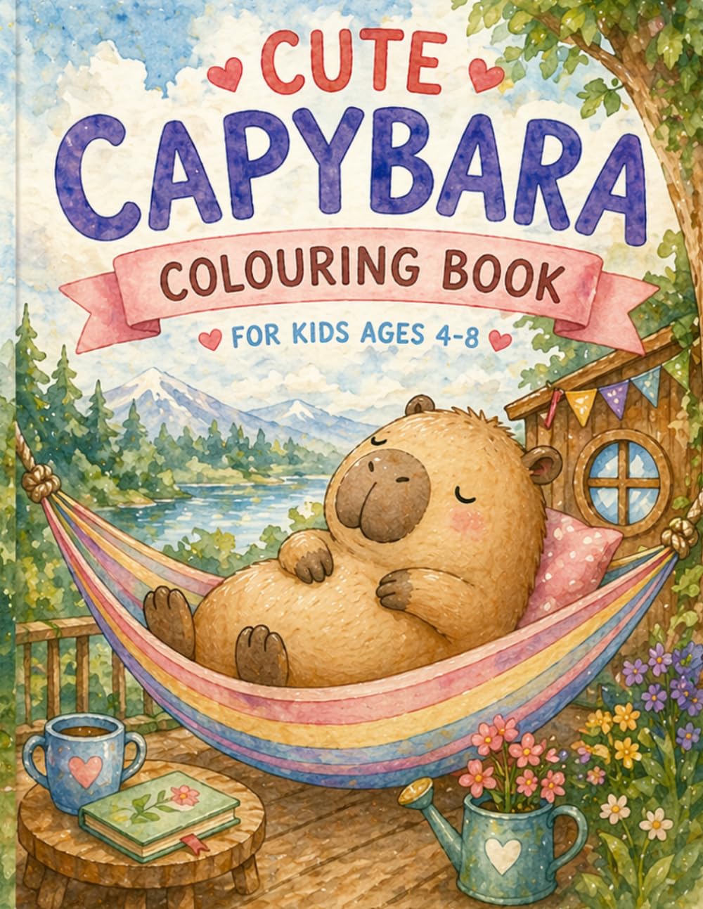 Cute Capybara Colouring Book for Kids Ages 4–8: Fun, Easy & Relaxing Animal Coloring Pages with Cute Capybaras