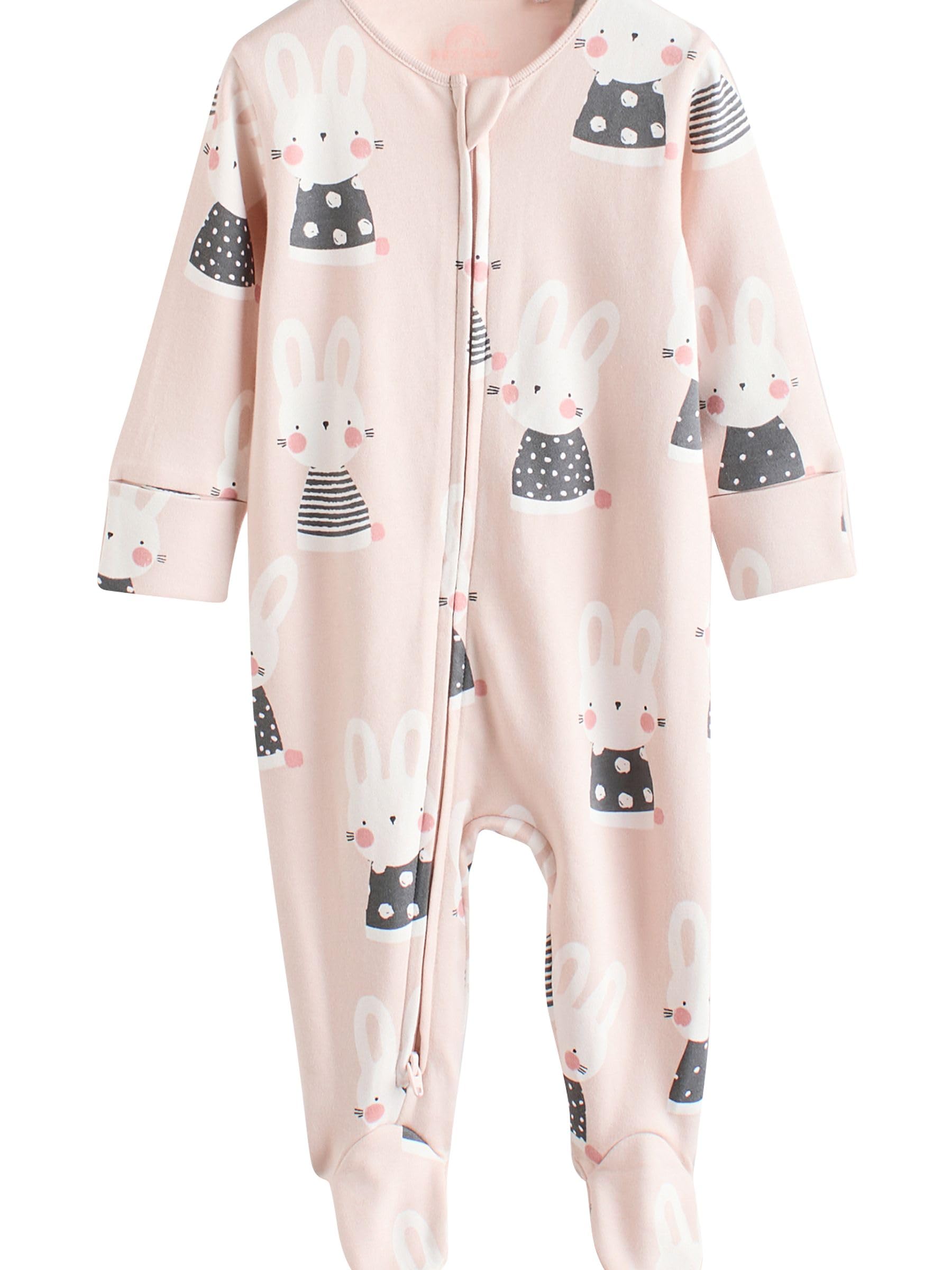 NEXT Bebés niña Pack de 5 Pijamas Tipo Pelele para bebé con conejitos