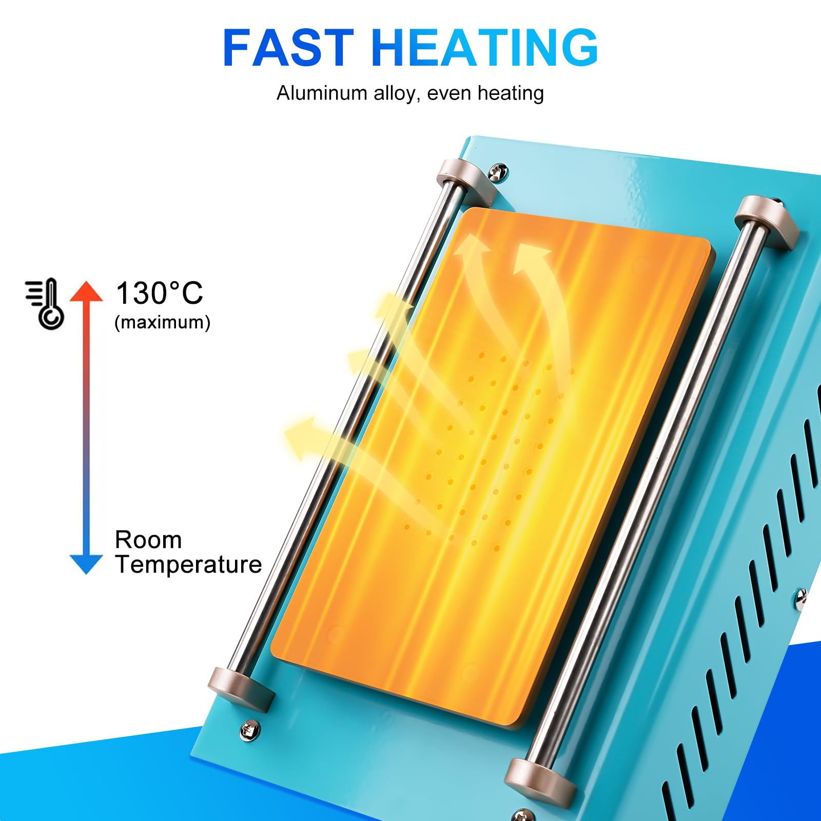 Separatore di Schermo del Telefono Cellulare Separatore di Schermo Caldo per telefoni Cellulare Piastra di Riscaldamento Riparazione del Telefono Cellulare con 3 pastiglie di Silicone Blu AC 220V.