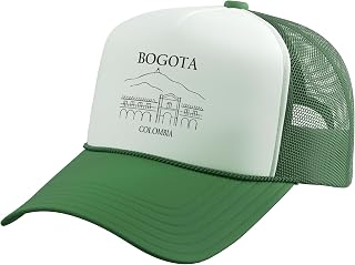 Bogota Colombia Minimalist City Skyline Travel Souvenir Trucker Hat with Adjustable Mesh Back