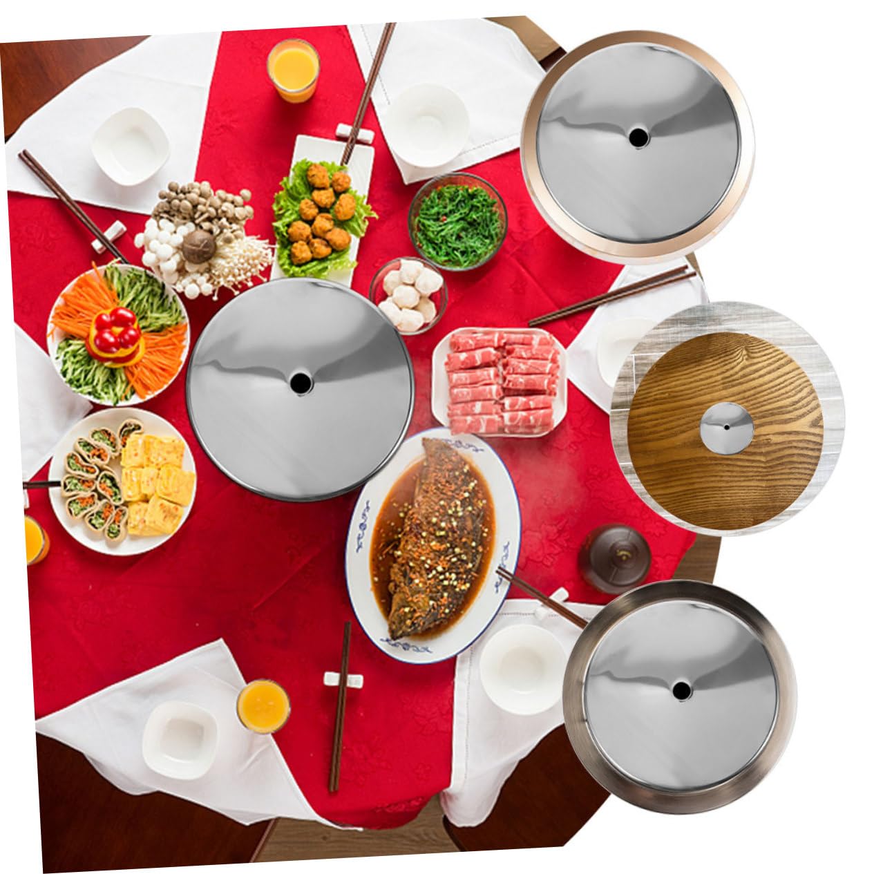 2piezas Placa Difusora De Calor De Acero Inoxidable Para Cocina De Inducción Conjunto De Aro Adaptador Para Reparación De Cocinas y Mesas De Hot Pot y Fácil De Limpiar