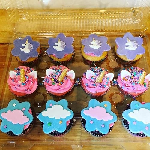 Miniatura 6 de Juego de moldes de decoración de cupcakes de unicornio – Molde de silicona MoldFun para cabeza, cuerno, orejas y arco iris de silicona para pasta de