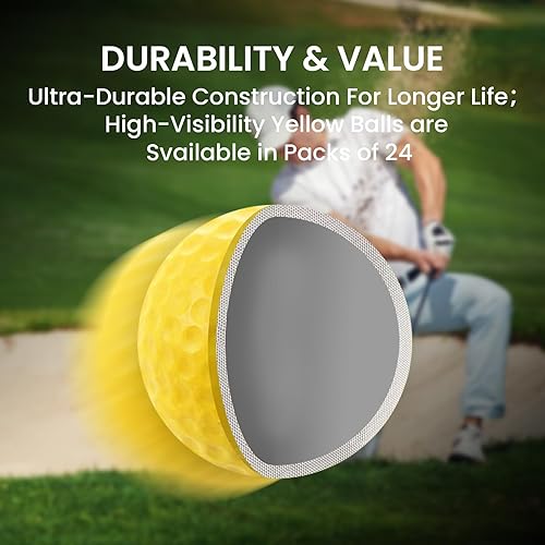 Miniatura 10 de FINGER TEN Pelotas de práctica de golf, más peso, pelota real, valor de viaje, paquete de 1224, distancia de 13 de regulación, pelota de golf para