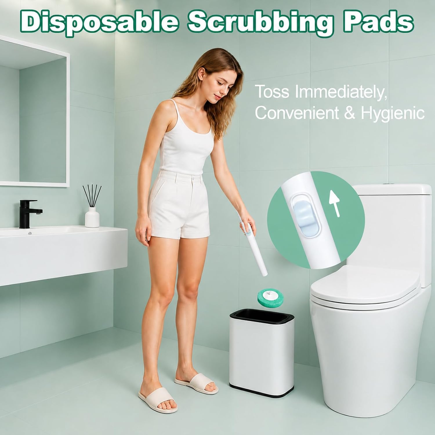 Disposable Toilet Brush, Wall-Mounted Rotating Holder Set, Bathroom Maintenance, Toilet Cleaner(Light Agarwood Scent)