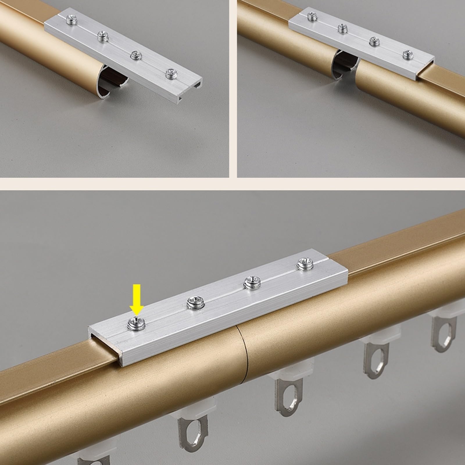 Ensemble de tringles à rideaux industrielles rustiques noires au design moderne et supports de séparation de pièce 1,7 m pour intérieur/extérieur