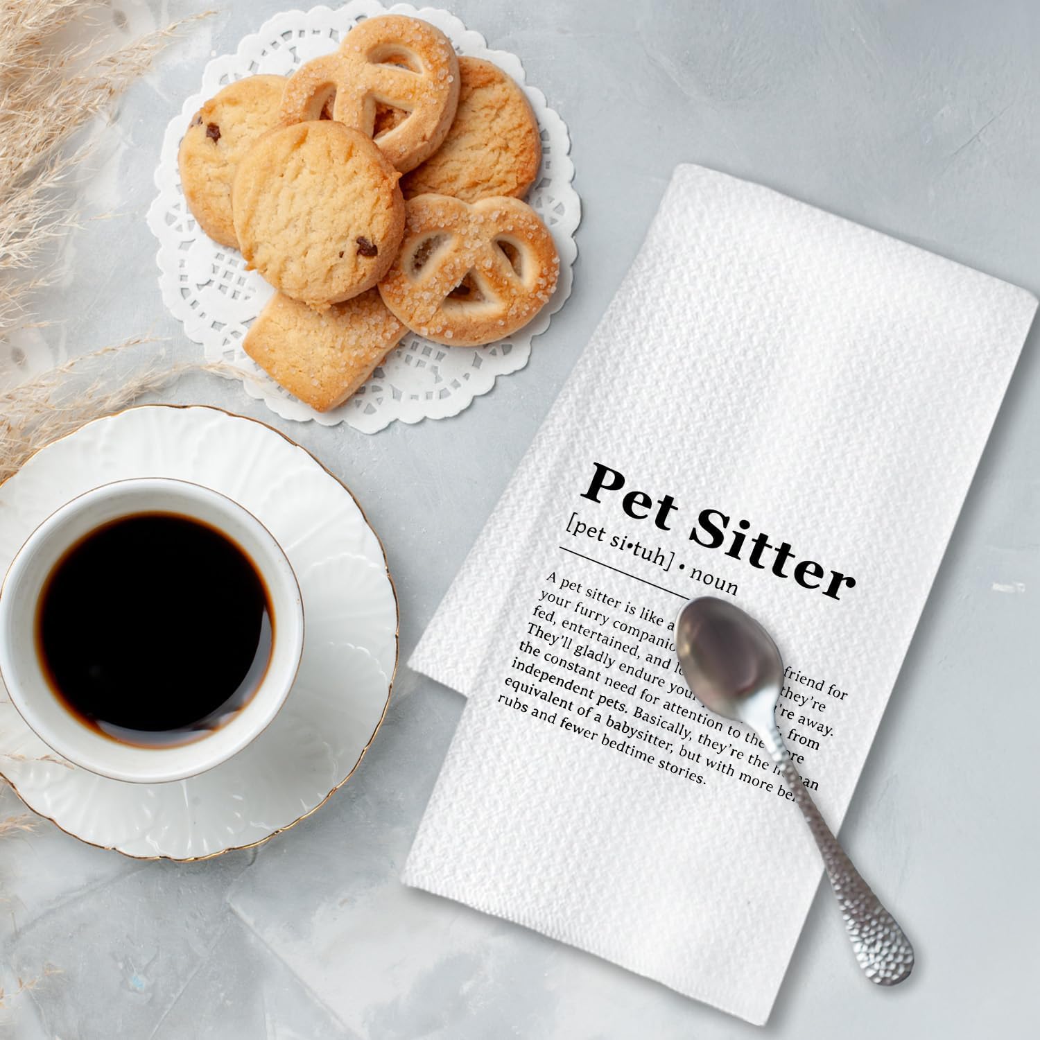 Chicimln Pet Sitter Definition Kitchen Towels, Pet Sitter Gifts Decorative Hand Towels for Bathroom, Gifts for Pets Lovers Dish Tea Towel Drying Cloth for Kitchen Decor, 16x24 Inch image 3