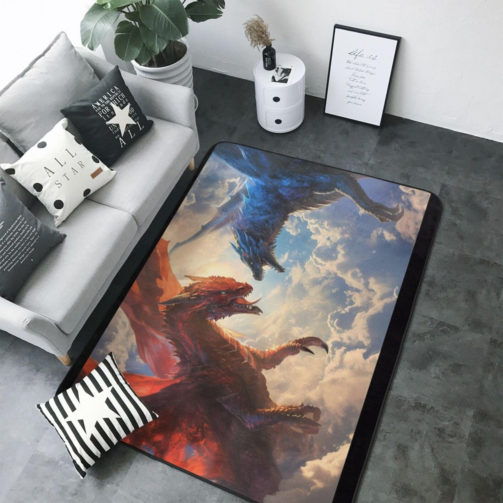 Tapis doux lavable dragon pour en finir avec les taches