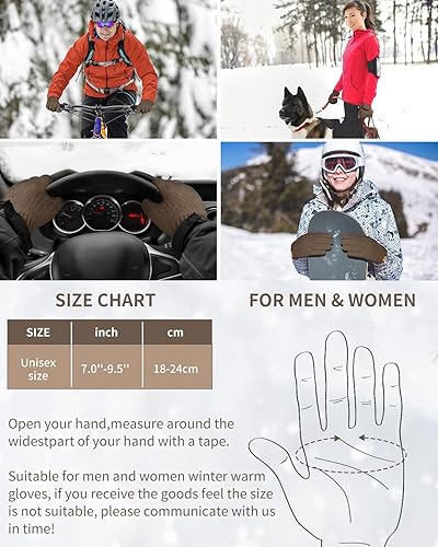 Miniatura 5 de Guantes térmicos de invierno, forro polar, para pantalla táctil, elásticos, cálidos, para correr, ciclismo, equitación, hombres y mujeres