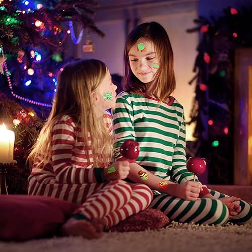 Miniatura 5 de 216 estilos de recuerdos de fiesta de Navidad, 20 hojas de decoración de Navidad, tatuajes luminosos temporales, tatuajes con purpurina, golosinas