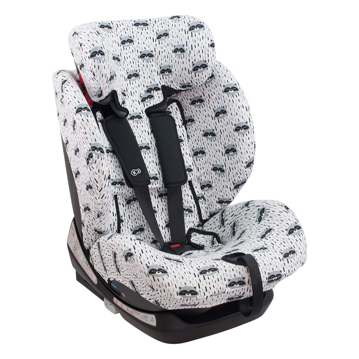 JYOKO KIDS Bezug für Autositz kompatibel mit Kinderkraft Myway, aus Baumwolle (Raccoon)
