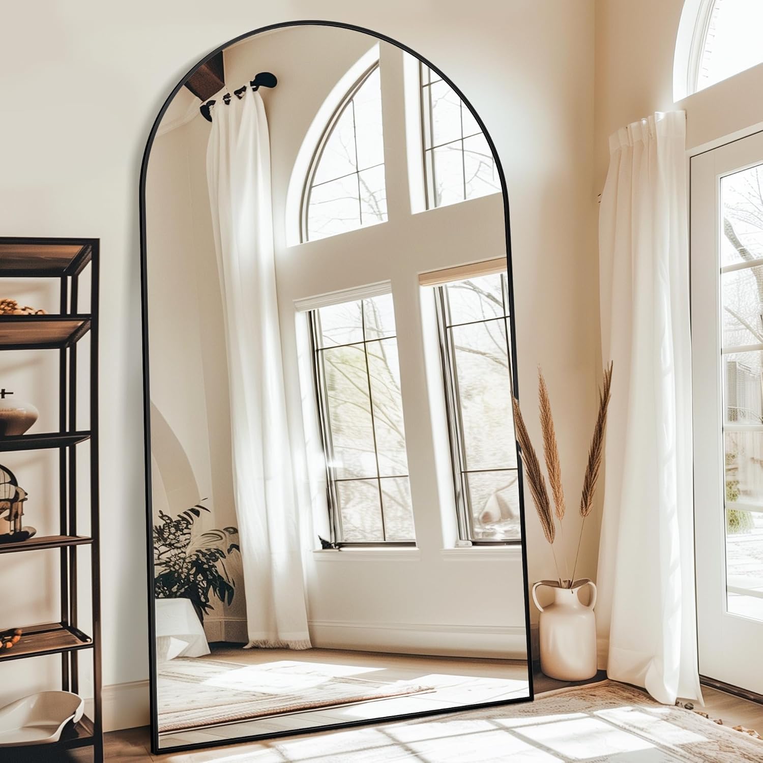 Photo 1 of ***FACTORY SEALED***
Antok Oversized Full Length Arched Mirror, 88"x44", Black Aluminum Frame
