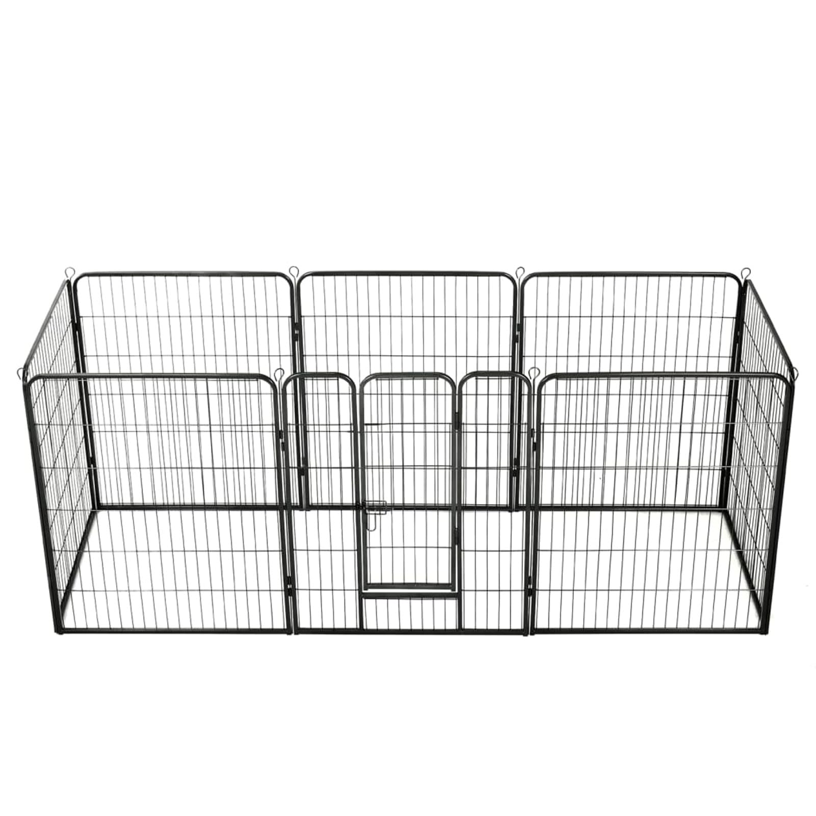 Clôture pour chien ZEYUAN avec 8 panneaux en acier noir de 80 x 100 cm