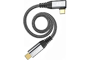 L-Shaped USB C to USB C Monitor Cable 4K: 20Gbps High-Speed Data...