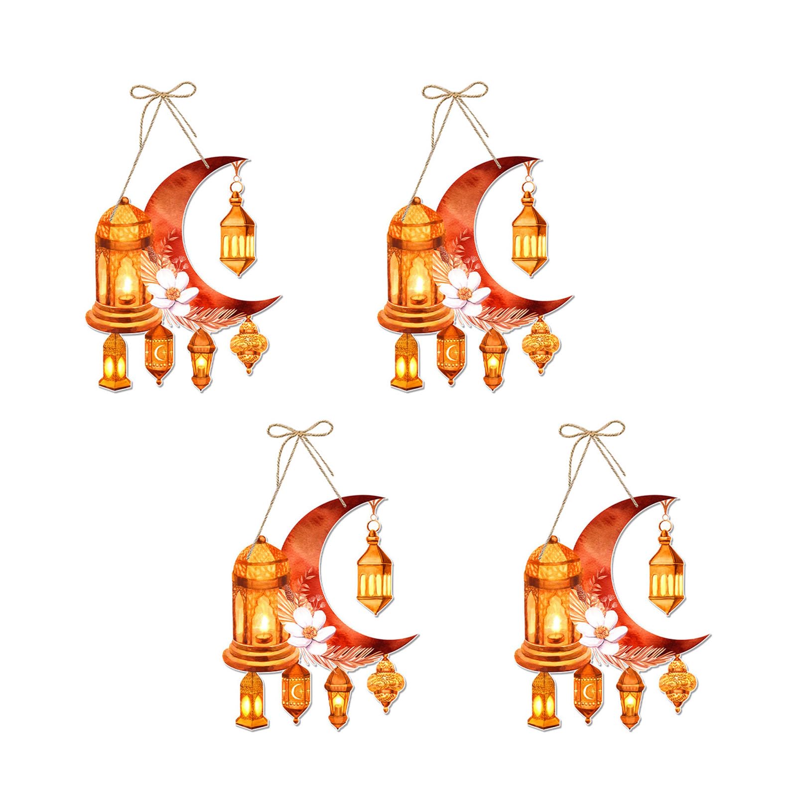 4Pcs Eid Festival Hanging Door Sign Festival Hanging Decoration Paper Door Sign Ornament for Front Decoration Party Supplies