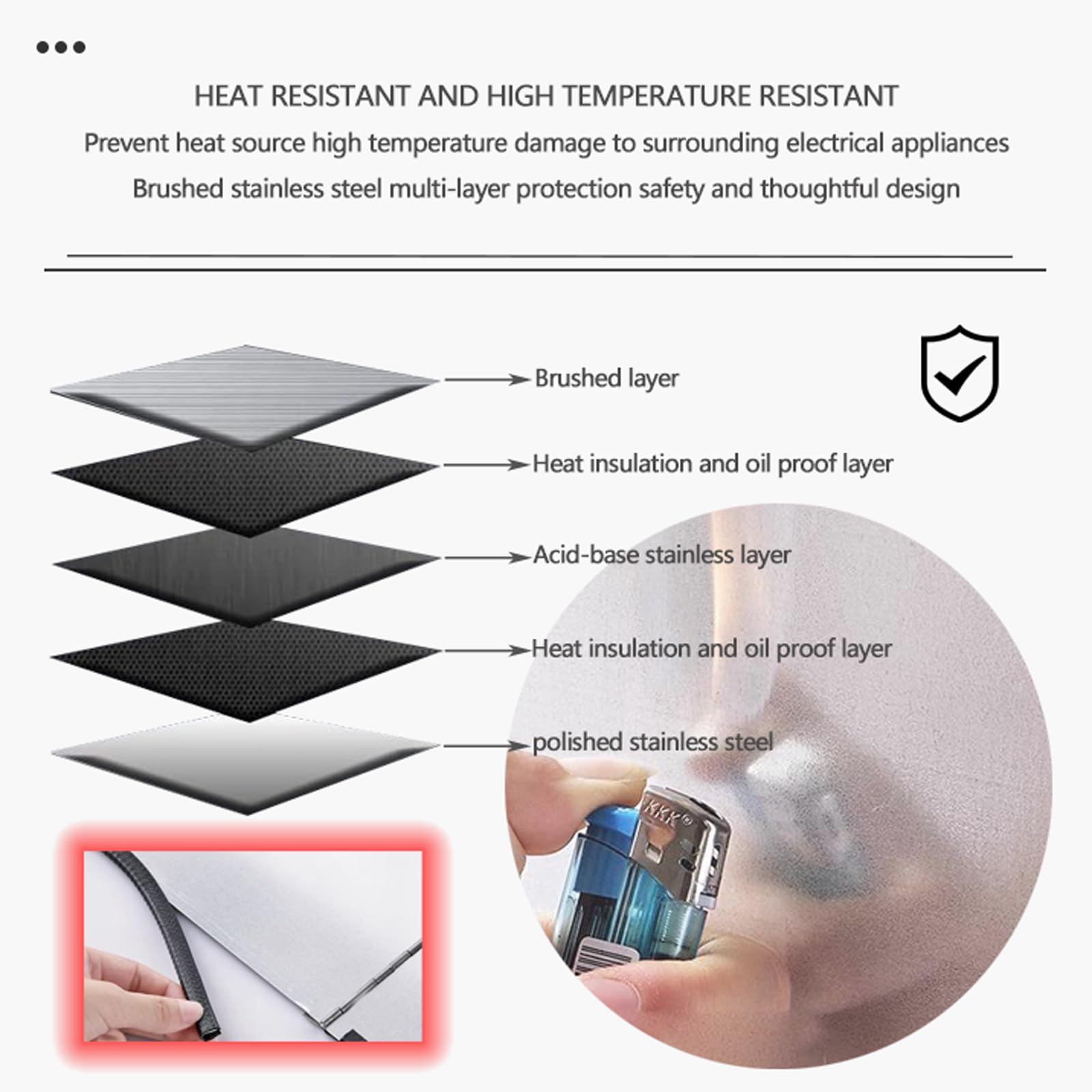 Plaque Anti Projection Cuisine Bouclier Anti-éclaboussures Portable Pour Protection D'écran De Cuisinière, Panneau De Protection Anti-éclaboussures Pliable En Acier Inoxydable(Size:40*80*40cm)