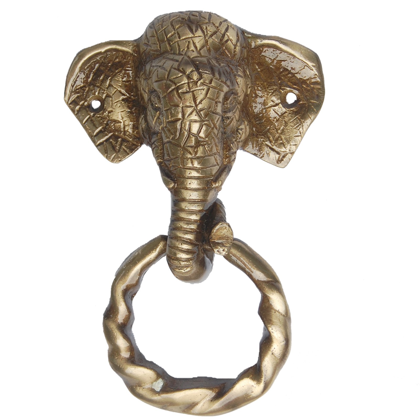Aldaba para puerta de entrada rústica elefante marrón para portones