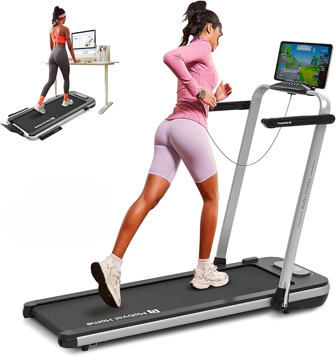 Mobvoi Home Treadmill SE Tapis Roulant AI Intelligente Elettrico 1-12km/h Pieghevole 3 in 1 Tappetino da Passeggio Portatile Compatto da 2,5 HP con Display LED Telecomando TicSports APP 120 kg