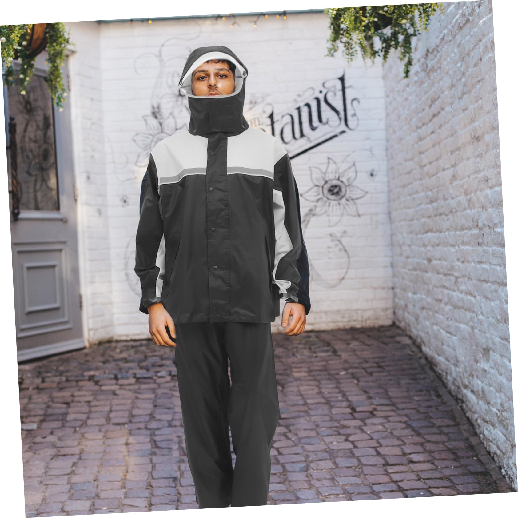 GARVALON Regenanzug Herren Motorrad Satz 2xl Winddicht Regenjacke Und Regenhose Mit Reflexstreifen Für Outdoor Motorradschutz