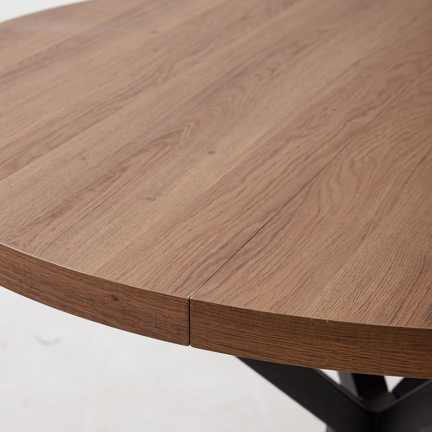 GrandCA HOME Set da pranzo Tavolo da pranzo con 4 sedie, Tavolo da pranzo rotondo in legno 100 * 100 * 75 cm, 4 sedie con schienale alto, Gambe in legno di faggio, (Marrone scuro + Nero)