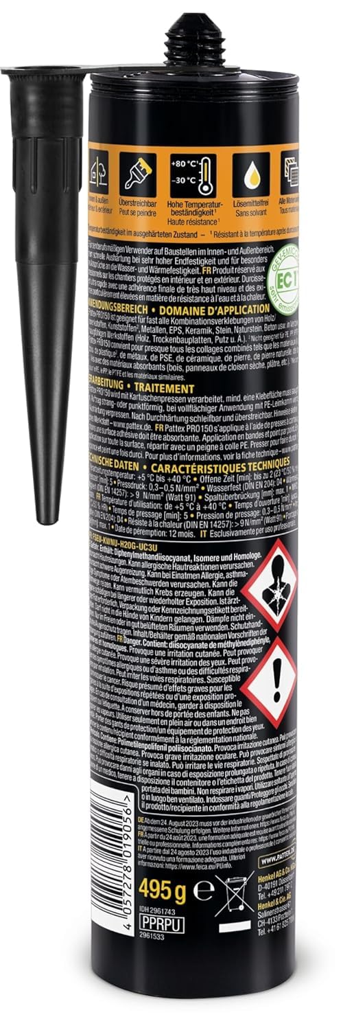 Pattex PRO 150 – 3er Set | Hochleistungs-Montagekleber für universelle Anwendungen, ideal für Heimwerker & Profis