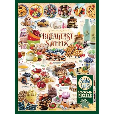 Cobble Hill 1000 Piece Puzzle - Breakfast Sweets - Sample Poster Included