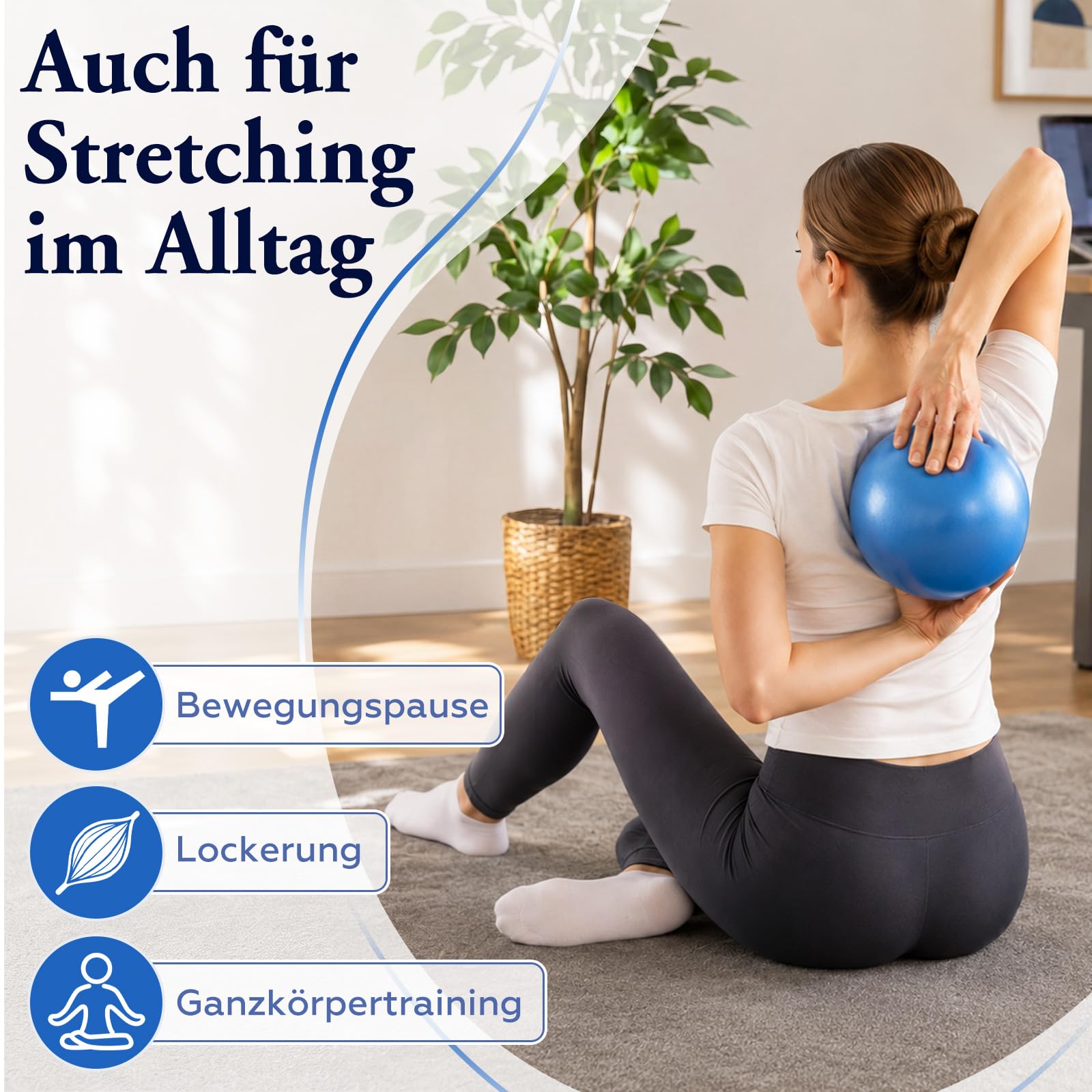 BBTO Palline da Pilates 25 cm Piccole Palline per Esercizi Antiscivolo Antideflagranti Ideali per Yoga Fitness Pilates Equilibrio e Fisioterapia