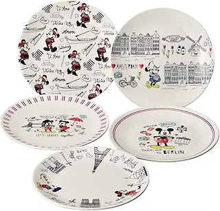 maebata Disney ディズニー ミッキー&フレンズ LET'S TRAVEL ケーキ皿5枚セット D-MF56 51910