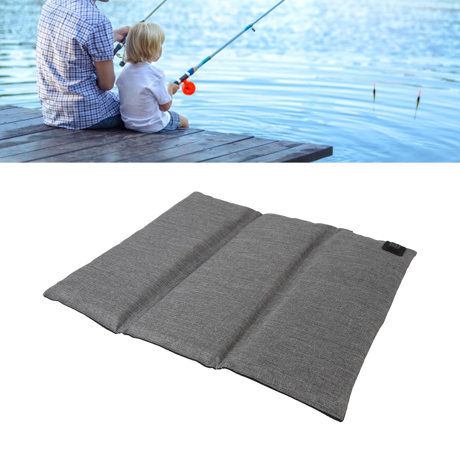 Almohada con Calefacción, Cojín de Asiento con Calefacción Portátil, Temperatura Ajustable, Cojín de Asiento de Calefacción USB Plegable Fácil, Tribunal Calentado para Acampar