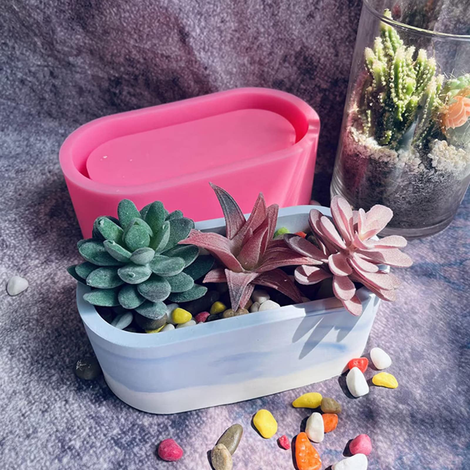 Stampo in silicone per vaso da fiori Vaso per cemento in gesso Stampo per argilla Stampo per vaso di fiori Stampi in silicone per calcestruzzo per resina