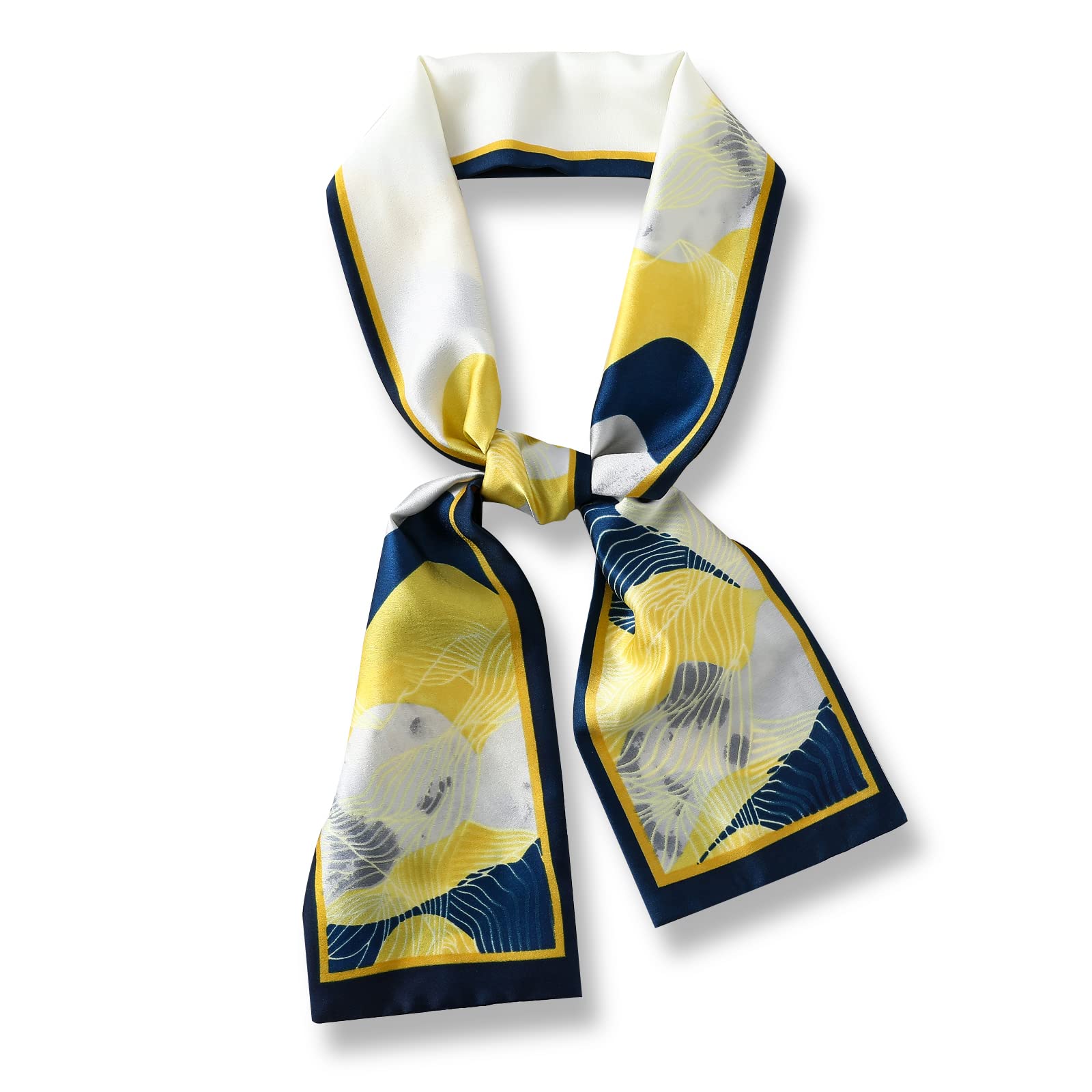 LumiSyne Skinny Silk Scarf For Women Polka Dot Printed Paisley Pattern Classic Retro Style Satin Scarves Narrow Long Neck Scarf Decorative Neckerchief Hairband Bandanas Headdress