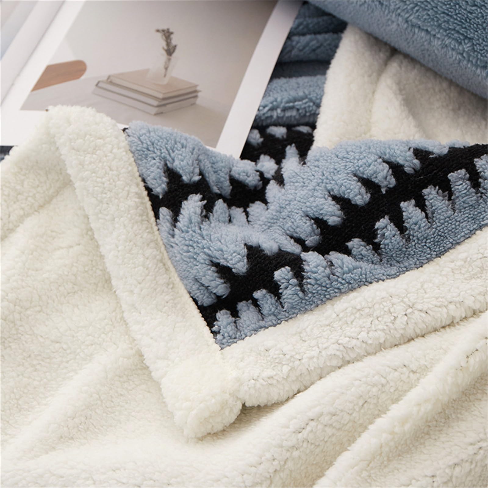 Mantas Y Plaids De Sherpa De Polar Reversibles Y Suaves, Mantas De Felpa Cálidas Y Acogedoras, Agradables para La Piel Y Lavables A Máquina, Ideales para Cama O Sofá(Pattern 5,200x230cm)