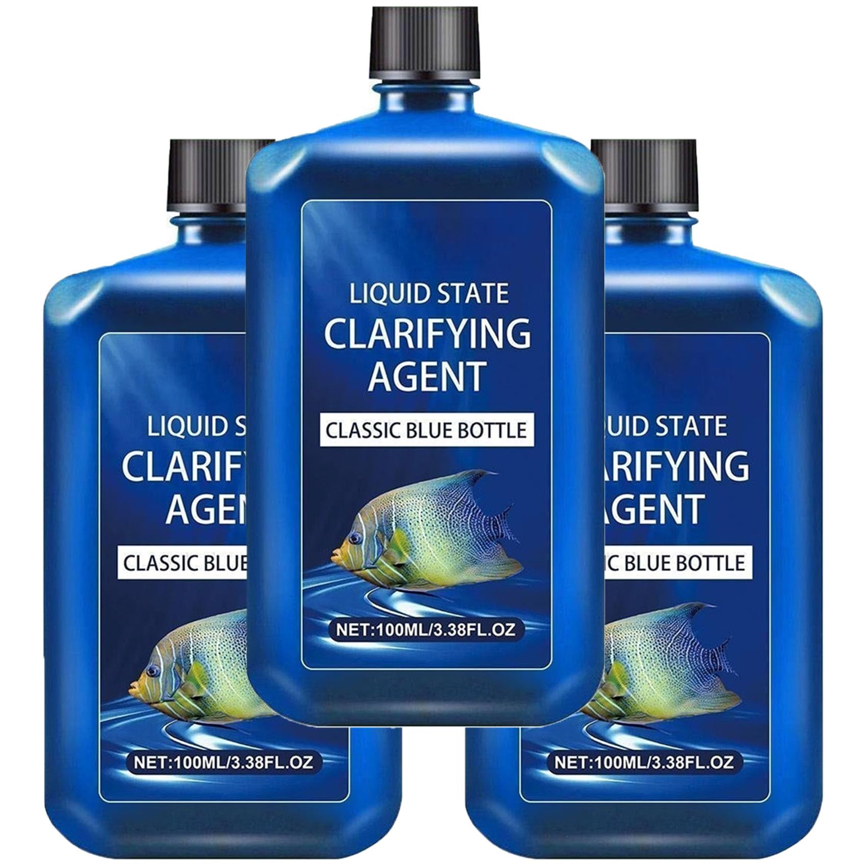 Fast-Acting Aquarium Water Clarifier, Powerful Freshwater Aquarium Water Purification Clarifier - Clears Cloudy Fish Tank, Liquid State Clarifying Agent, Safe & Gentle Formula (3Pcs)
